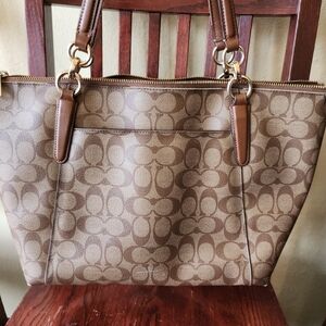 Coach Brown Signature Tote Bag